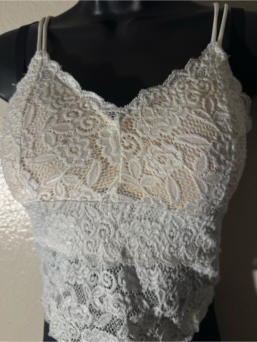 New Mix Cream Lace Camisole with Double Straps
